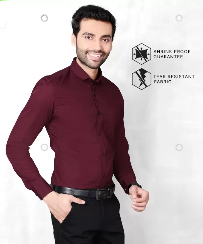 Men's Solid Slim Fit Formal Shirt - Image 3